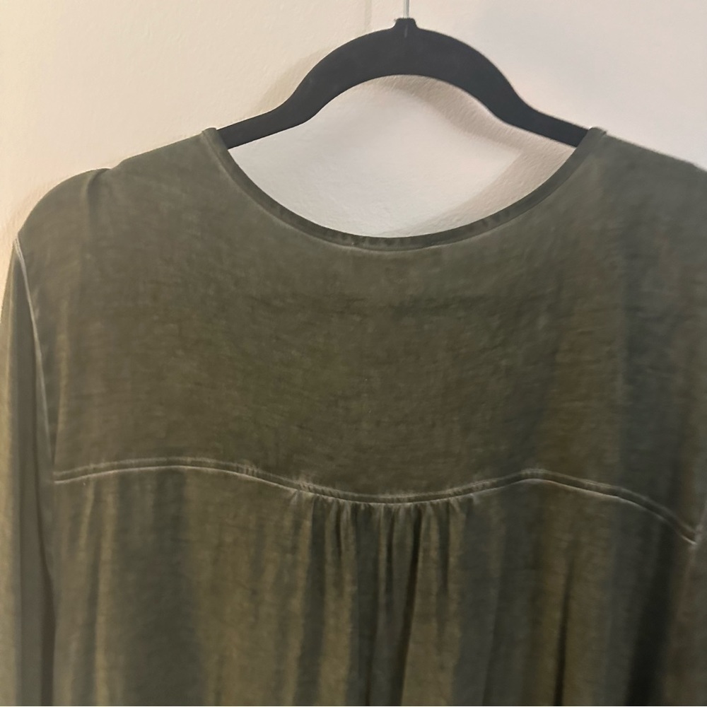 Como Blu Green Long Sleeve Romantic Bohemian Tunic Top Flowy - Picture 11 of 11